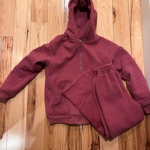 Women's Maroon Hoodie and Sweatpants Set